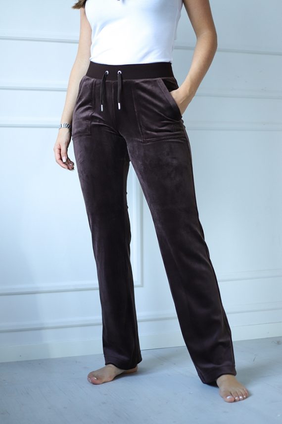 Del Ray Classic Velour Pants, Java