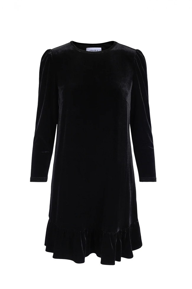 Emilie Velour Dress, Sort - Bilde 6