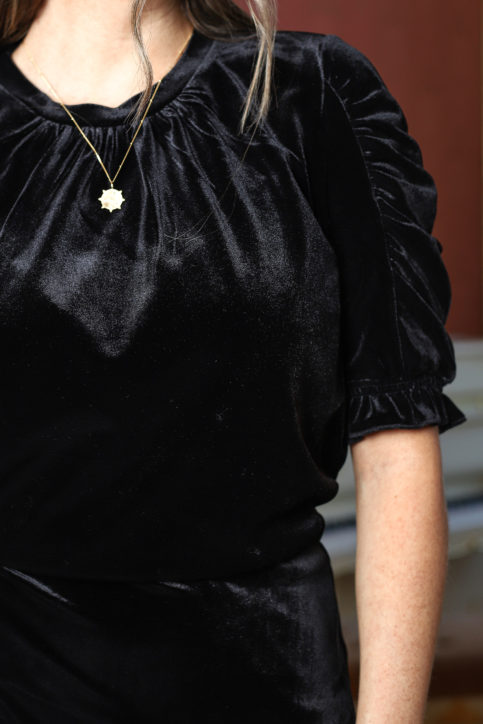 Emily Velour Top Black - Bilde 4