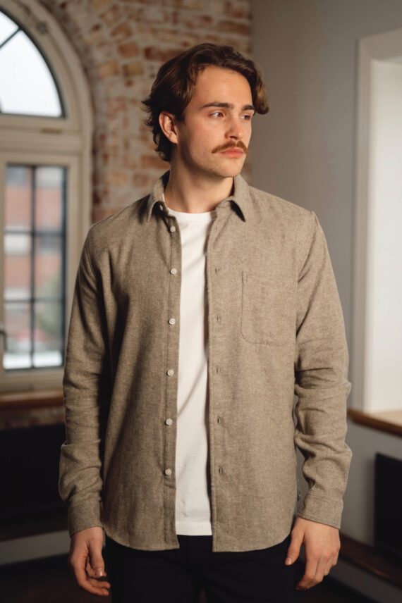 Liam NF Shirt, Dark Olive Melange