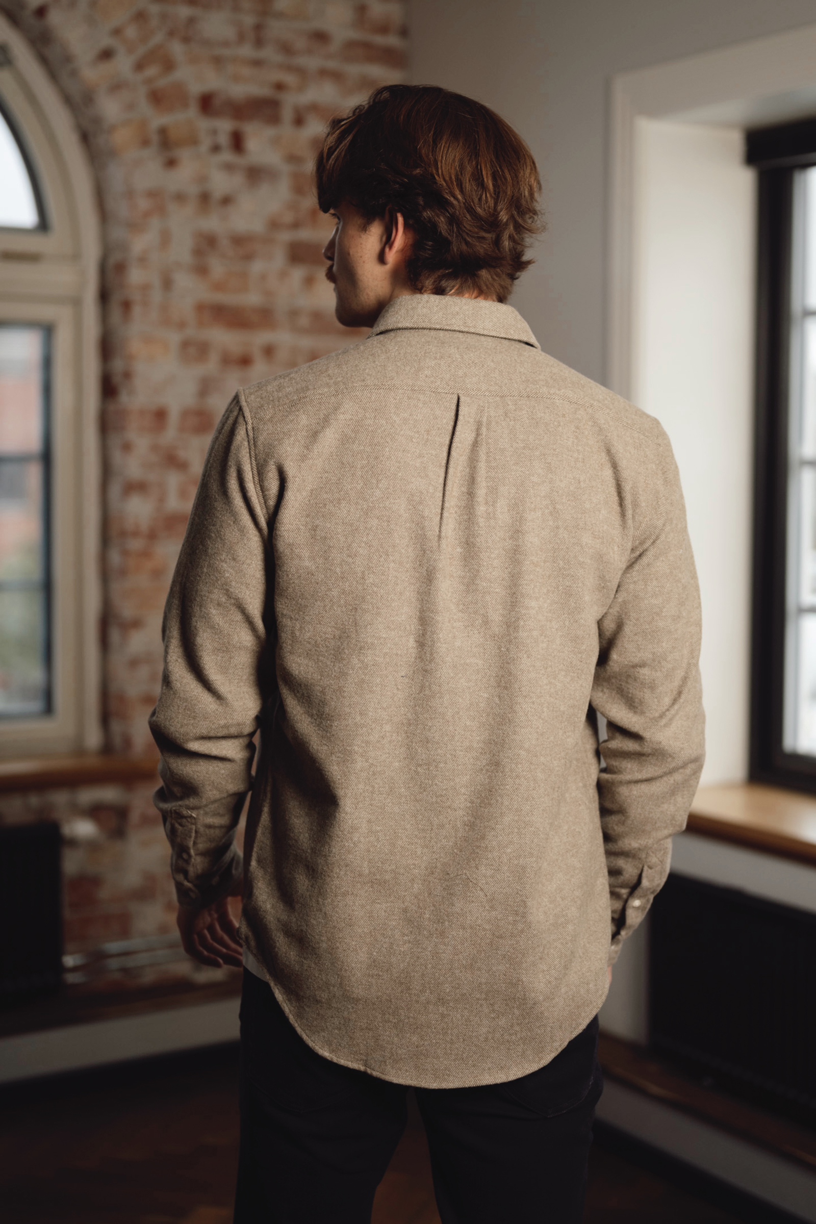 Liam NF Shirt, Dark Olive Melange - Bilde 5