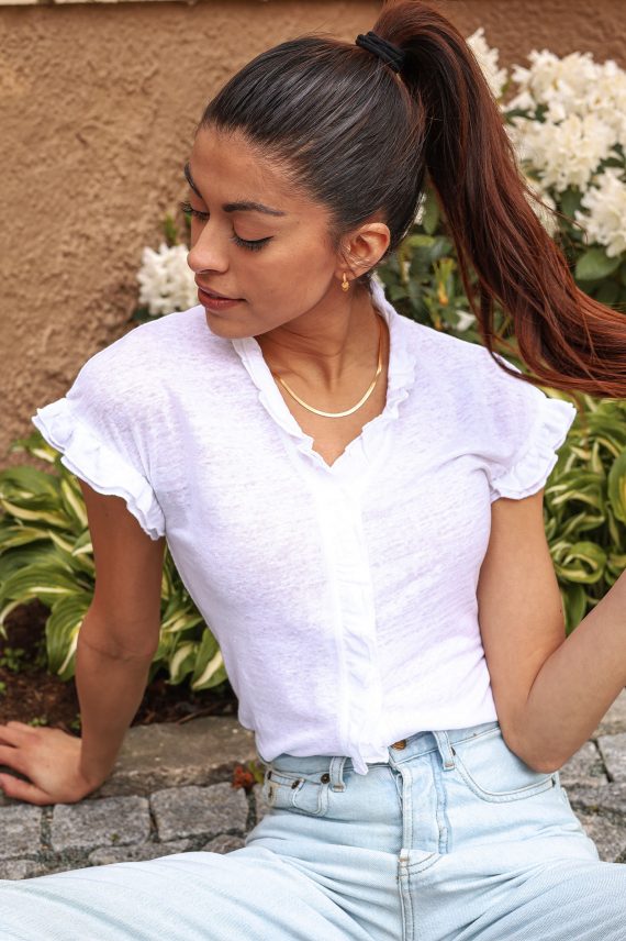 Karianne Linen Tee, Hvit-ELLA-IL-KLEINS