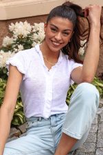 Karianne Linen Tee, Hvit-ELLA-IL-KLEINS