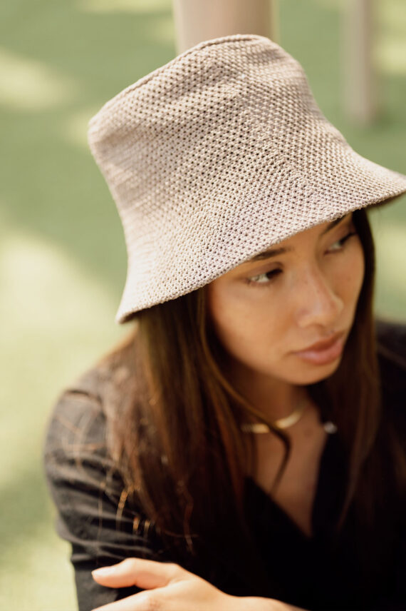 Straw Bucket Hat MZ576, Camel