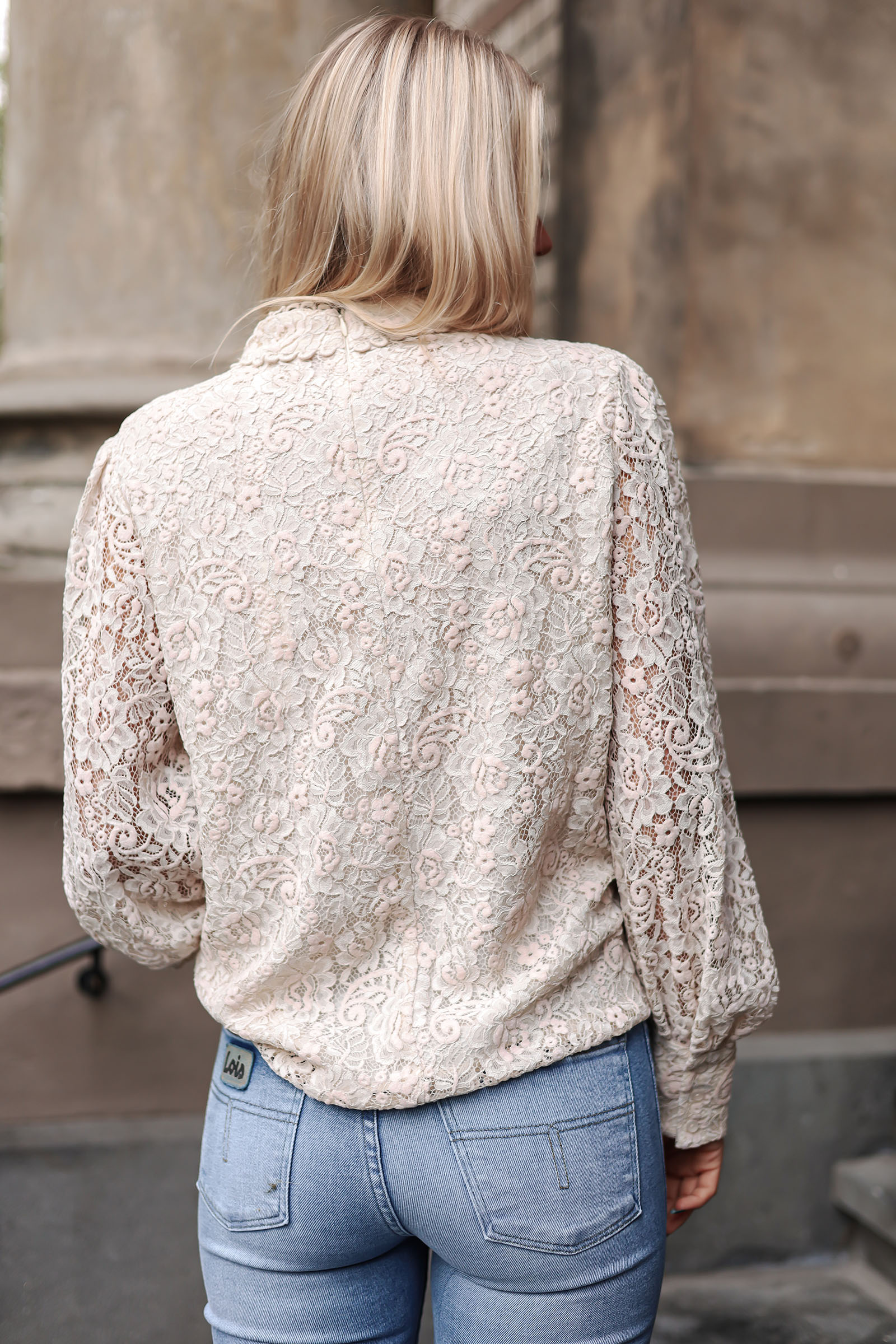 Cindy Blouse, Cream Lace - Kleins