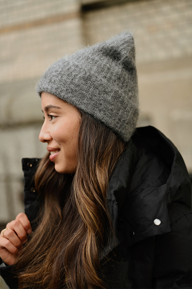 Silje Chunky Hat, Grey Melange - Bilde 3