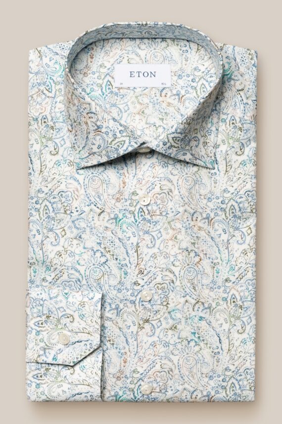 Paisley Cotton & TENCEL™ Lyocell Shirt, Light Green