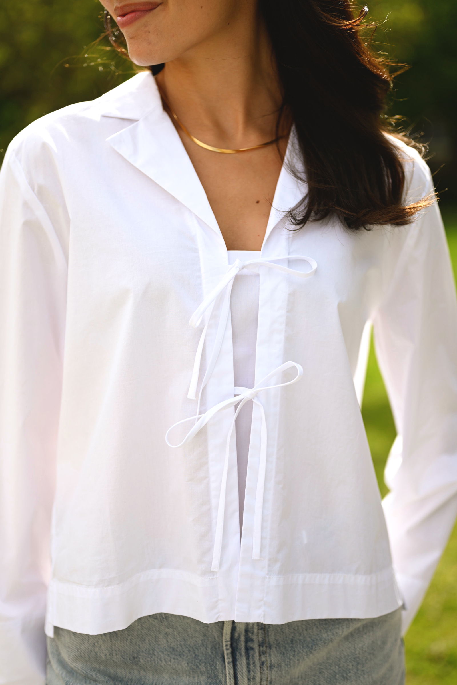 Helve IW Cropped Shirt, Pure White - Bilde 3