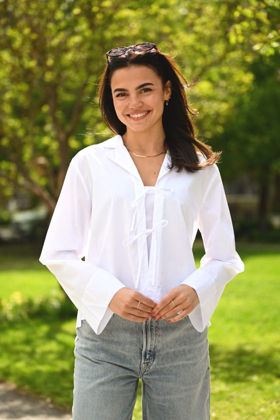 Helve IW Cropped Shirt, Pure White