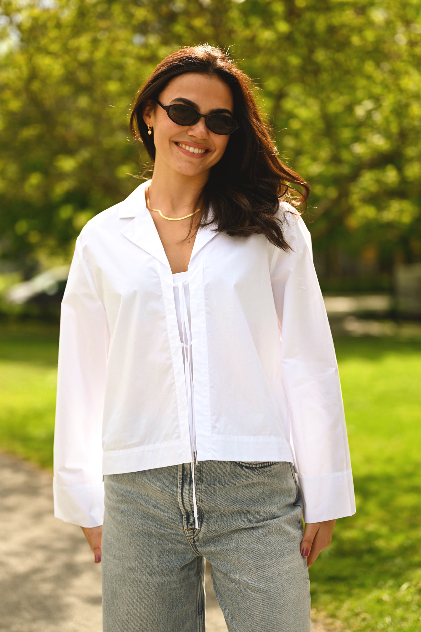 Helve IW Cropped Shirt, Pure White - Bilde 2