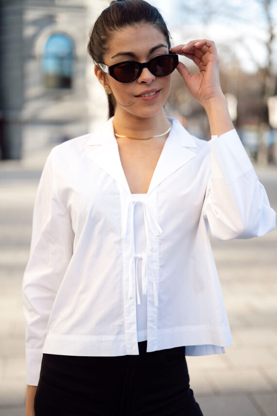 Helve IW Cropped Shirt, Pure White