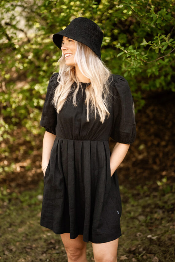 Eli Linen Dress, Black