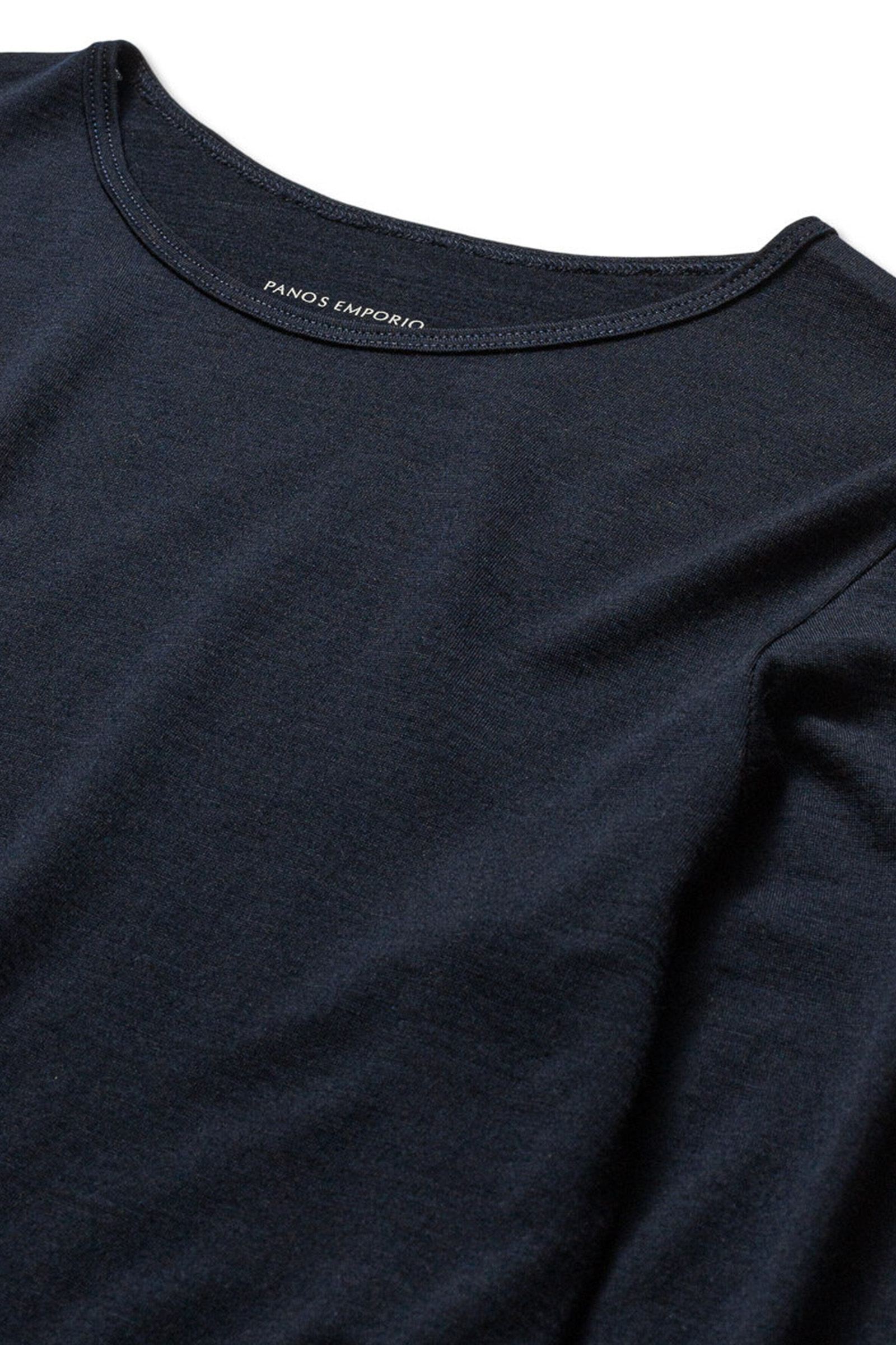 Wool / Tencel Tee Long Sleeve, Dark Navy - Bilde 5