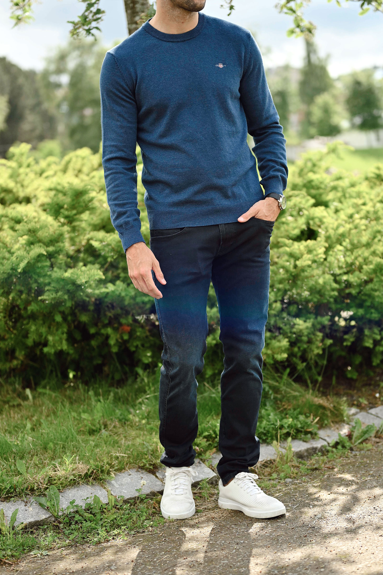 Slim Fit Anbass Jeans, Dark Blue - Bilde 4