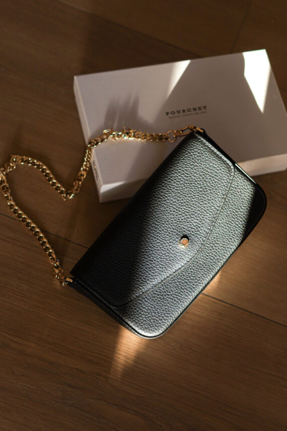 Club Leather Clutch Bag, Noir