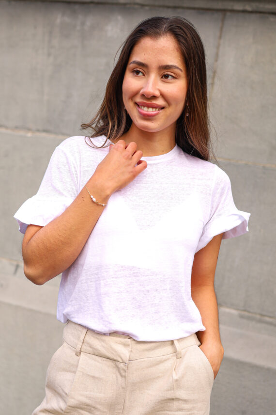 Lara Linen Tee, Hvit