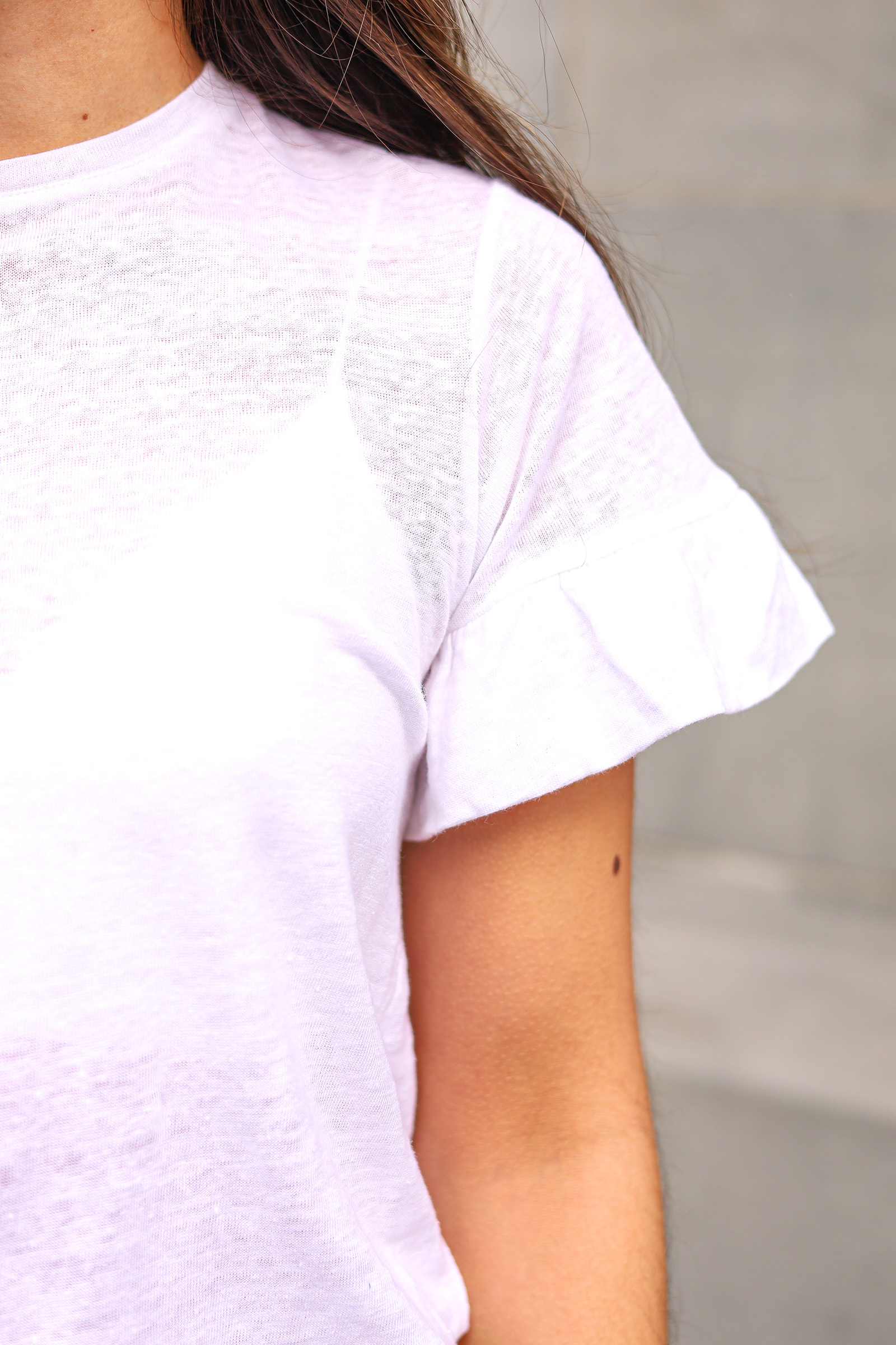 Lara Linen Tee, Hvit - Bilde 3