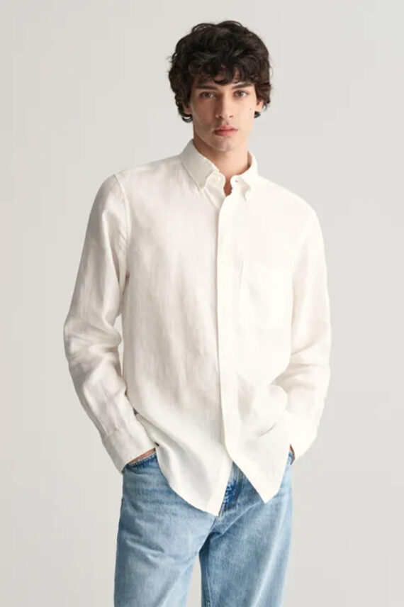 Reg Linen Shirt, White