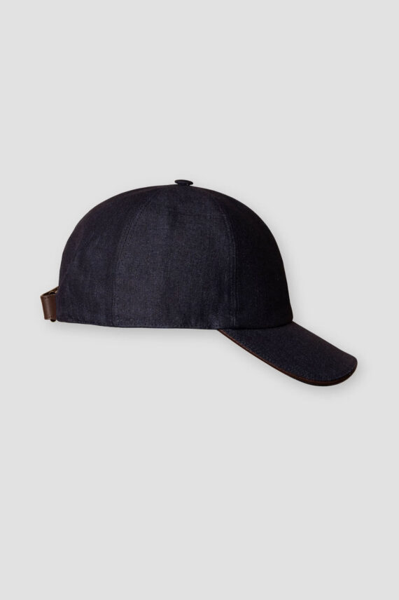 Linen Twill Baseball Cap, Navy