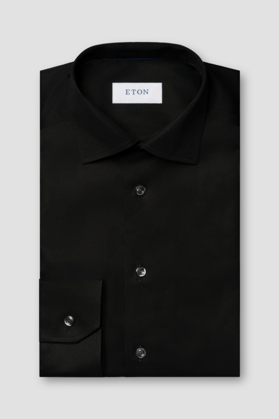 Slim Signature Twill Shirt, Sort