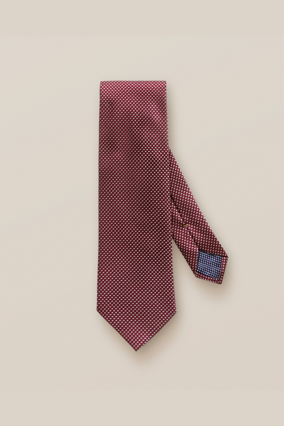 SEMI SOLID WOVEN SILK TIE, Rød