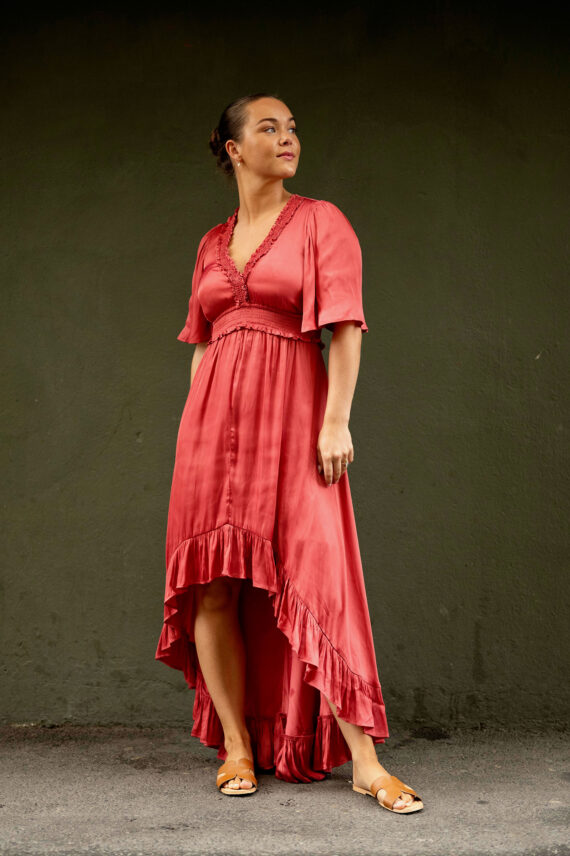 Serena Long Dress, Solid Rose