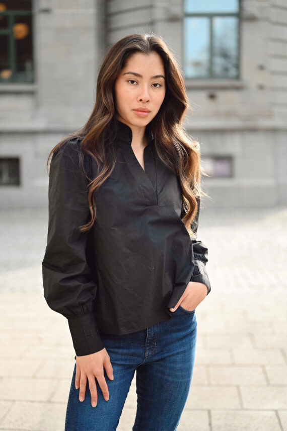 Mie Poplin Blouse, Black