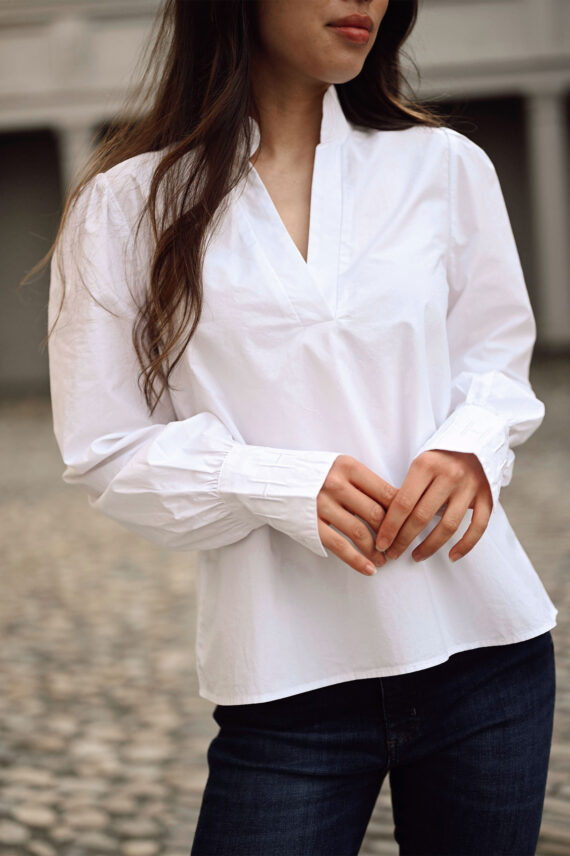 Mie Poplin Blouse, White