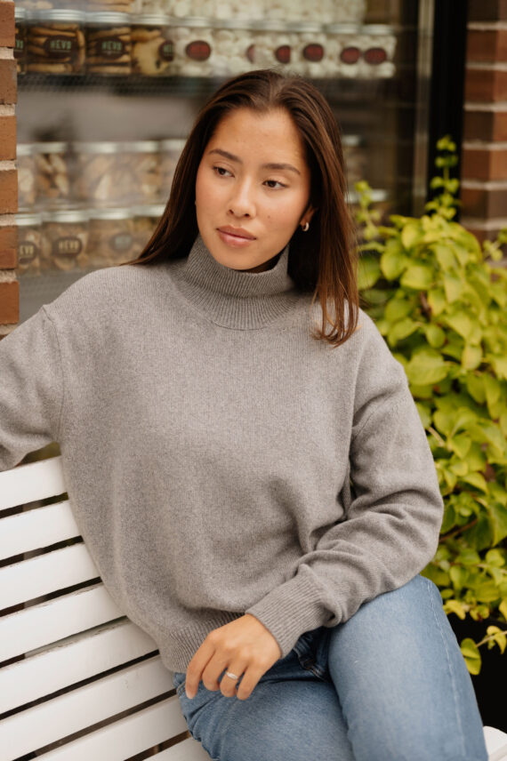 SaBirgitte Turtleneck Kasjmir 15356, Grey Melange