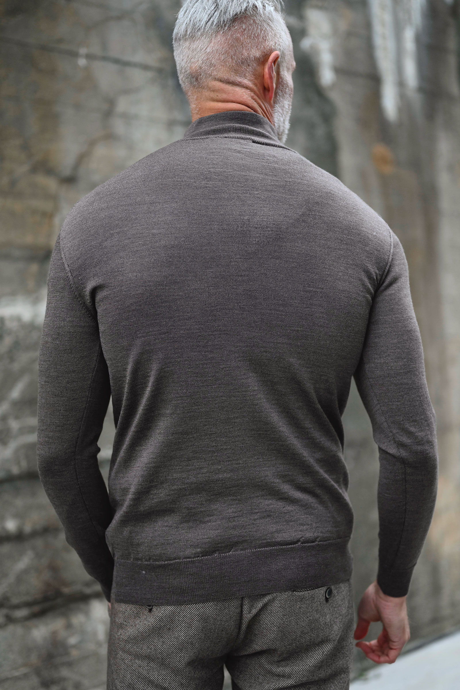 Bernie Merino 1/2 Zip, Lys Brun - Bilde 5