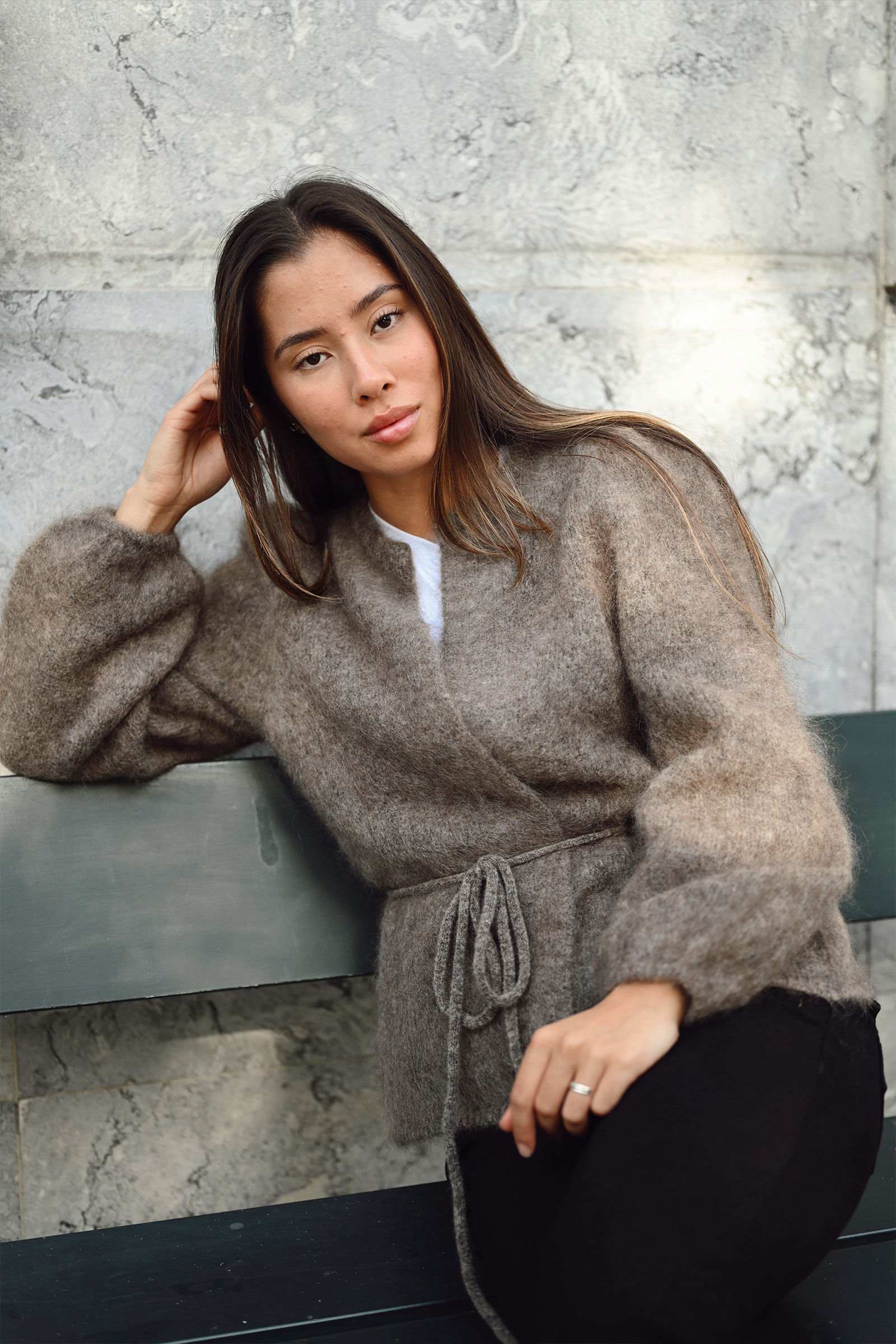 Fredrikke Chunky Cardigan, Brown - Bilde 7