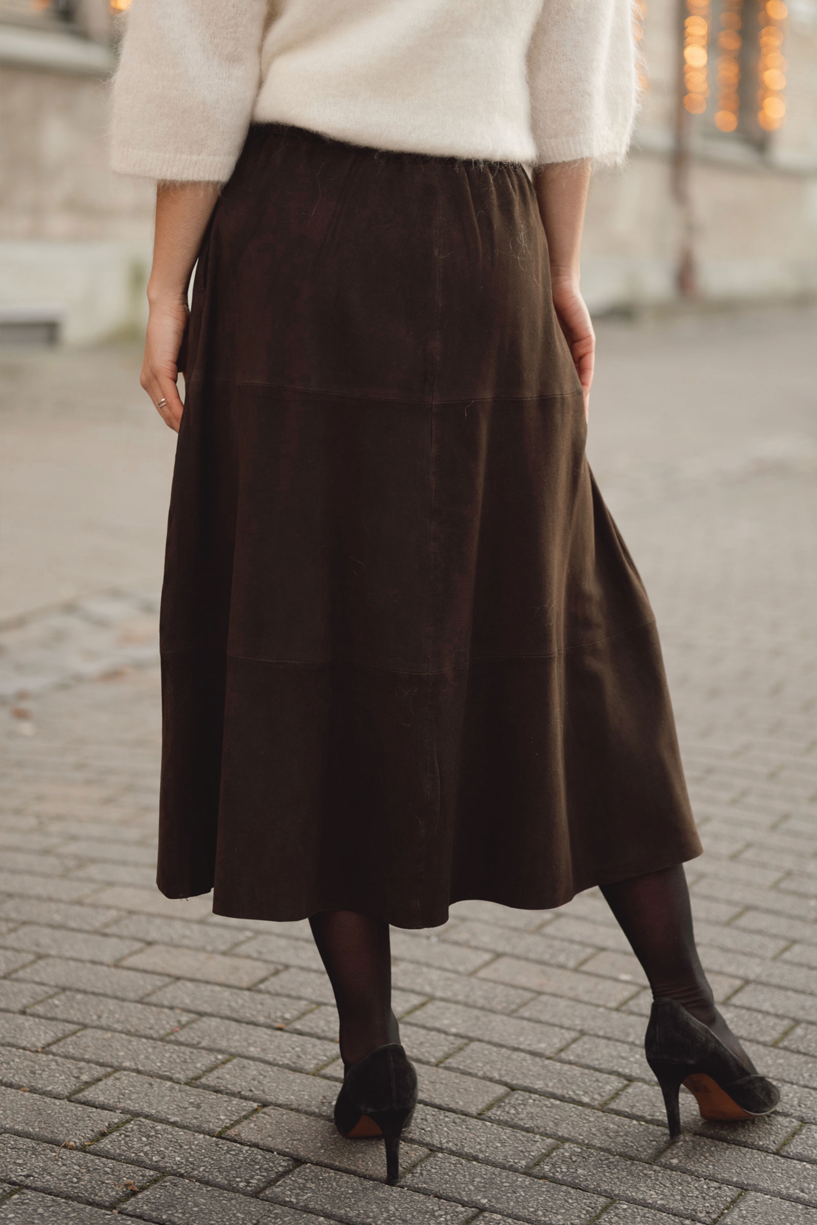 Evelyn Suede Skirt, Dusty Brown - Bilde 3