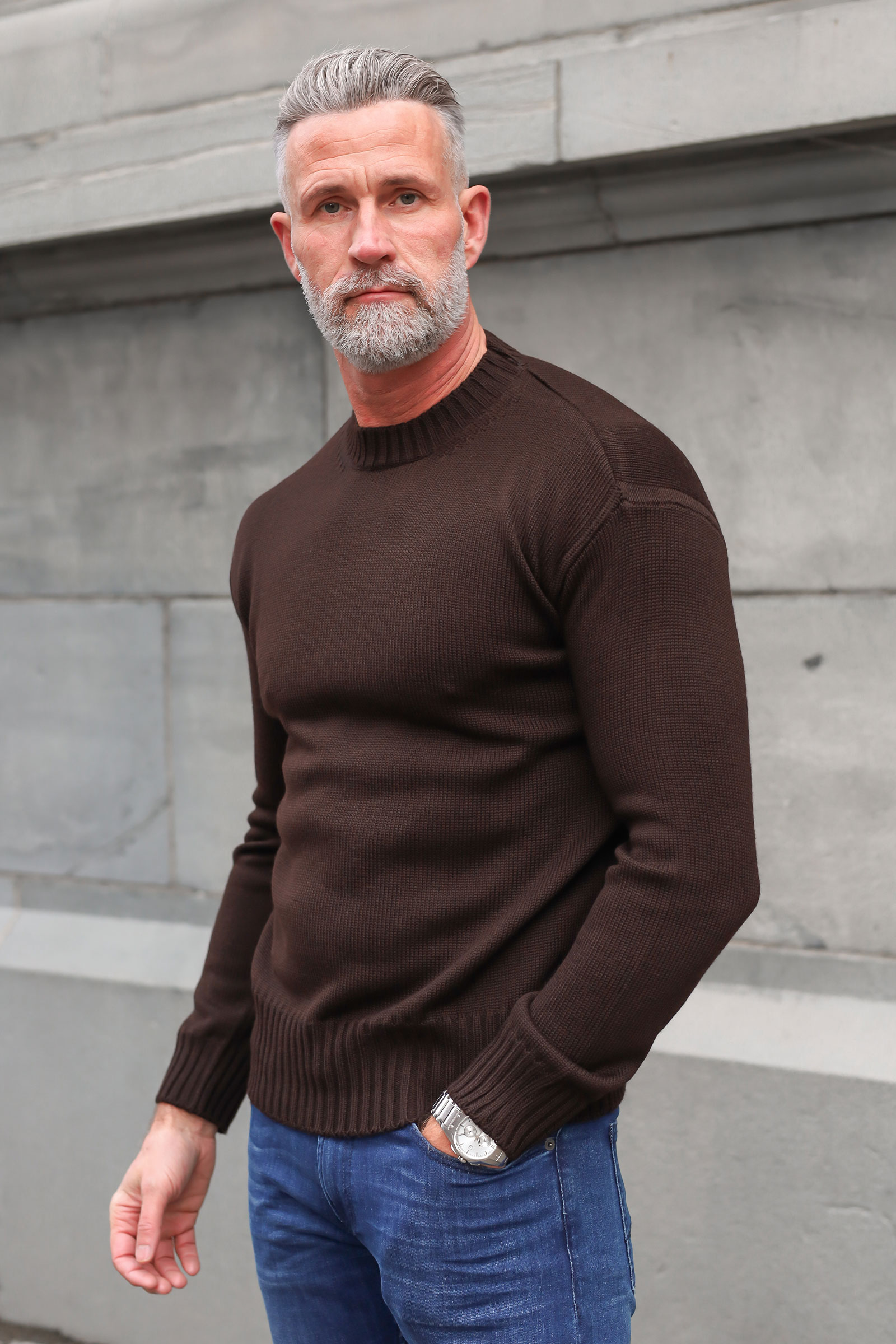 Girocollo Rasato, Brun - Bilde 2