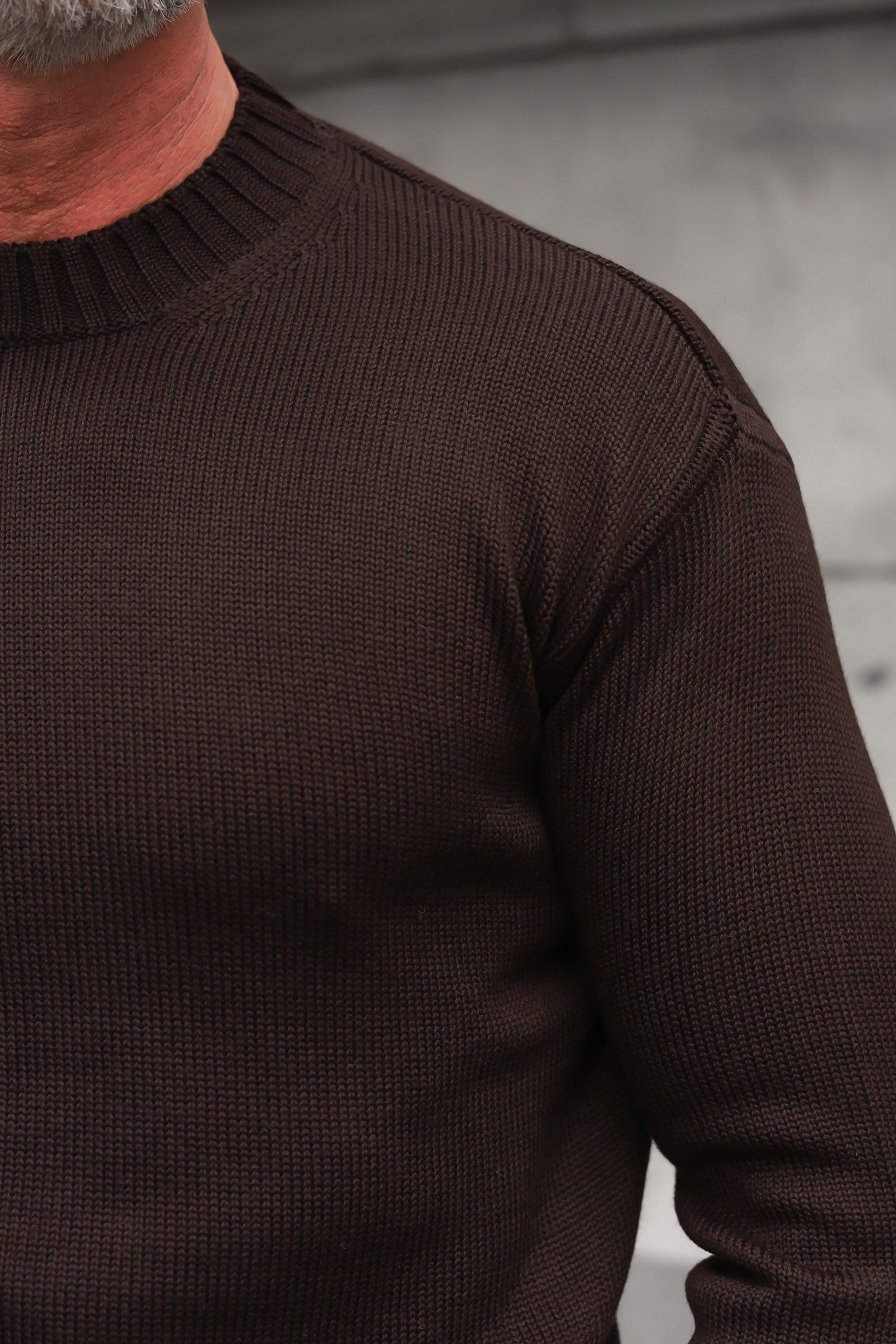 Girocollo Rasato, Brun - Bilde 3