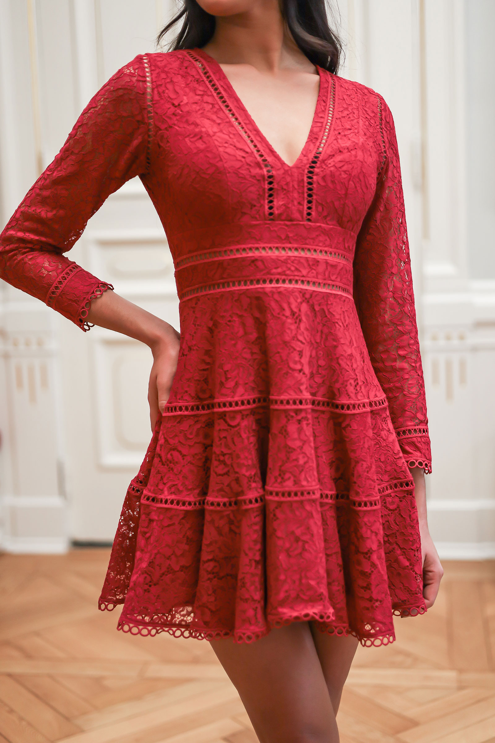 Ellie Dress, Red Lace - Bilde 4