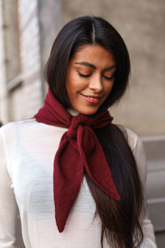 Mohair Triangle Scarf, Burgunder