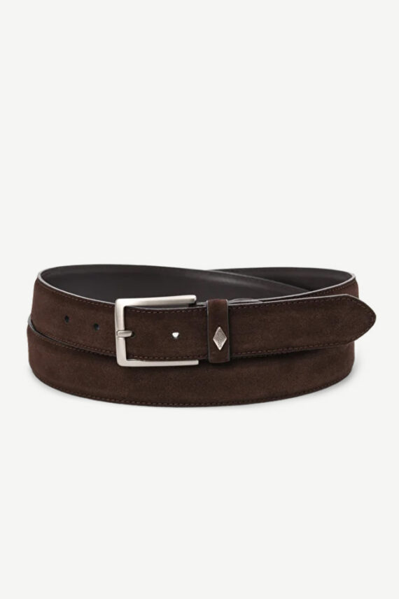 Buckle Belt Suede Leather, Mocha