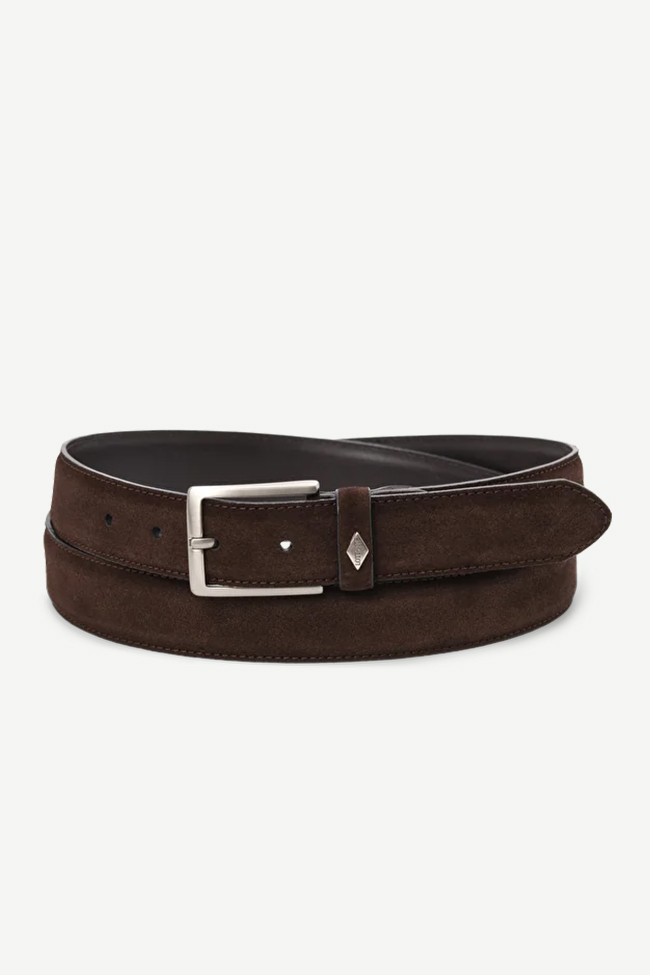 Buckle Belt Suede Leather, Mocha