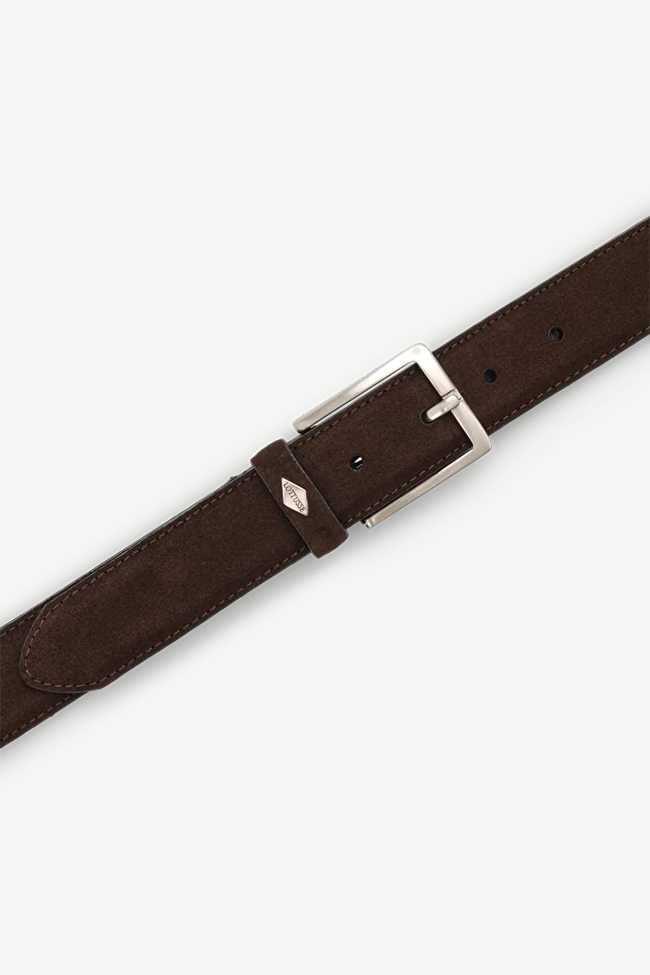 Buckle Belt Suede Leather, Mocha - Bilde 3