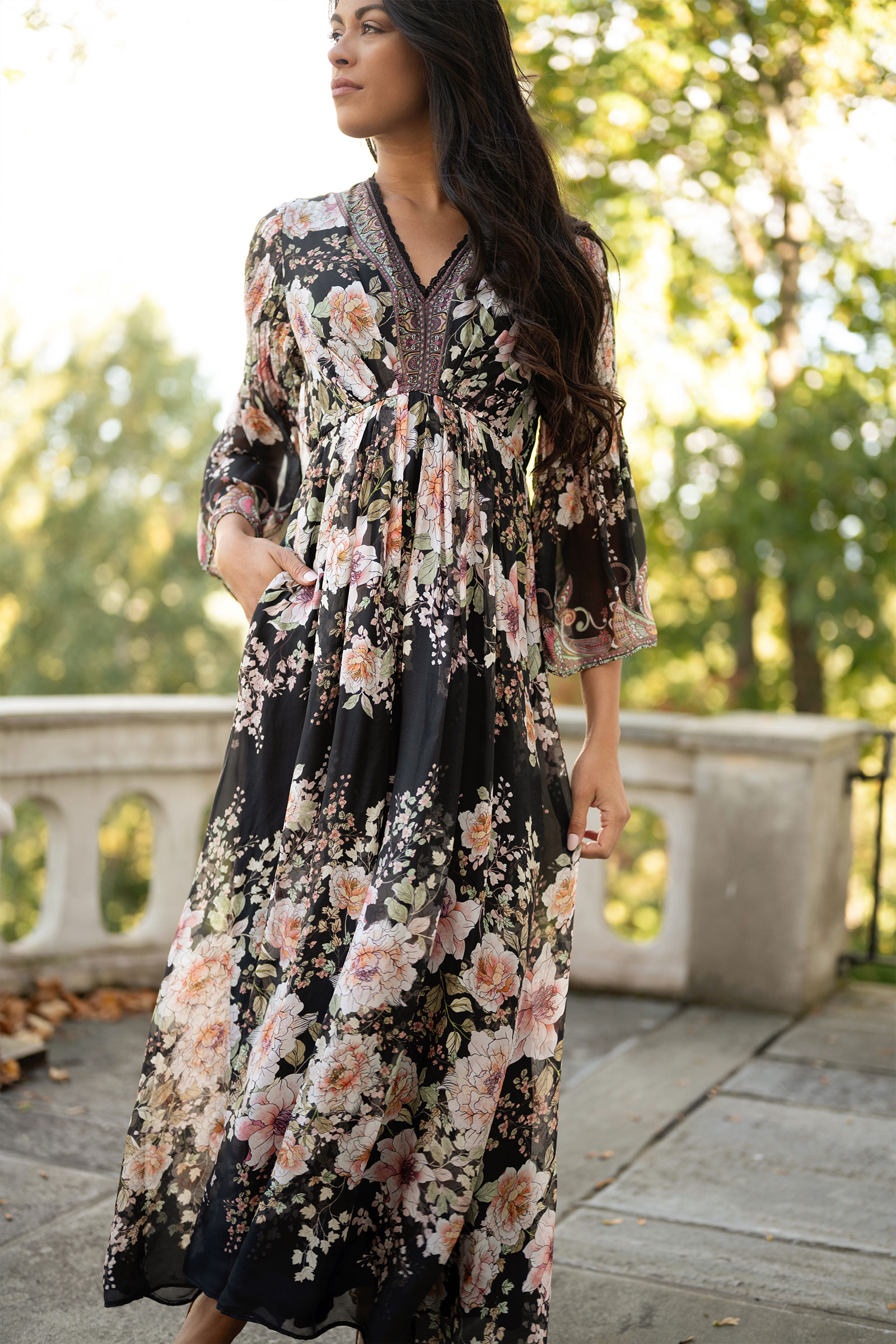 Alanna Long Dress, Black - Bilde 2