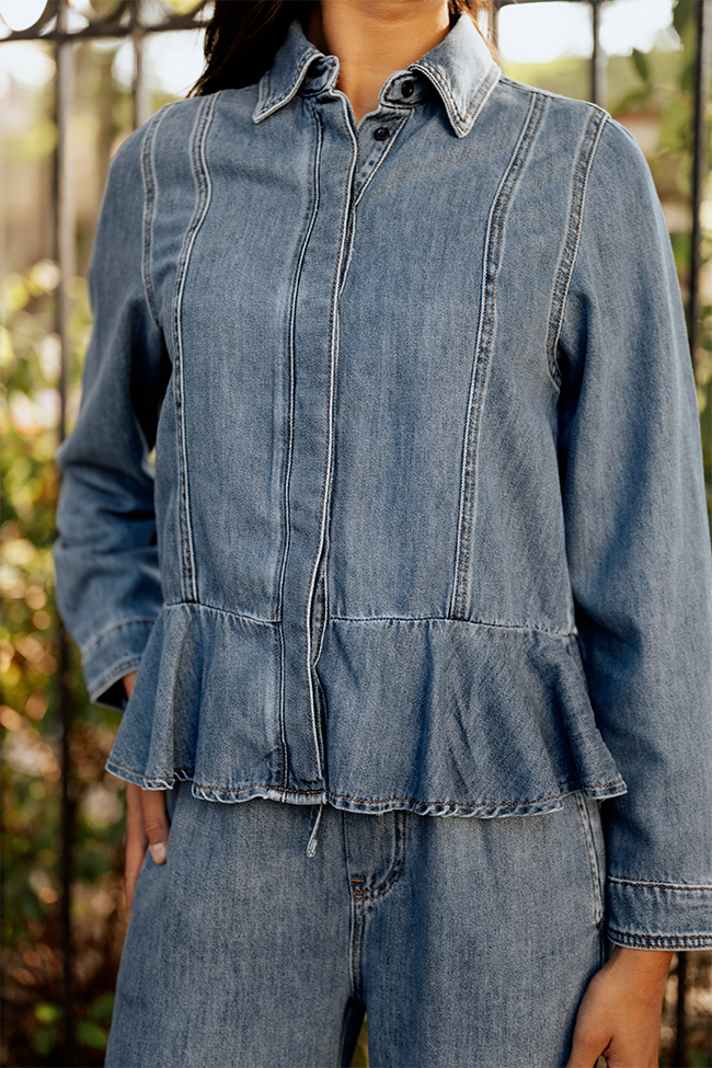 Sophina IW Shirt, Washed Denim - Bilde 5