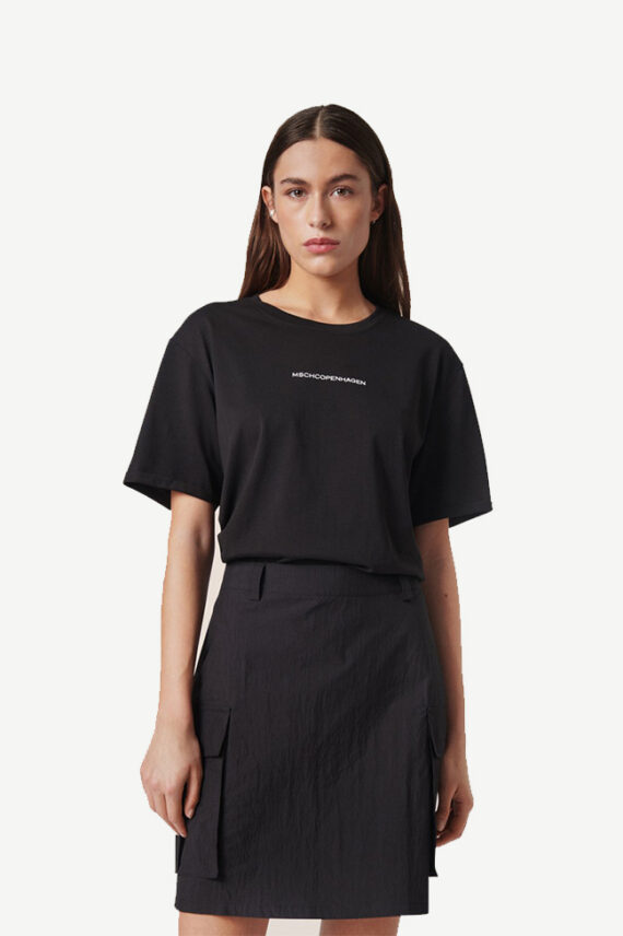 Terina Organic Small Logo Tee, Black