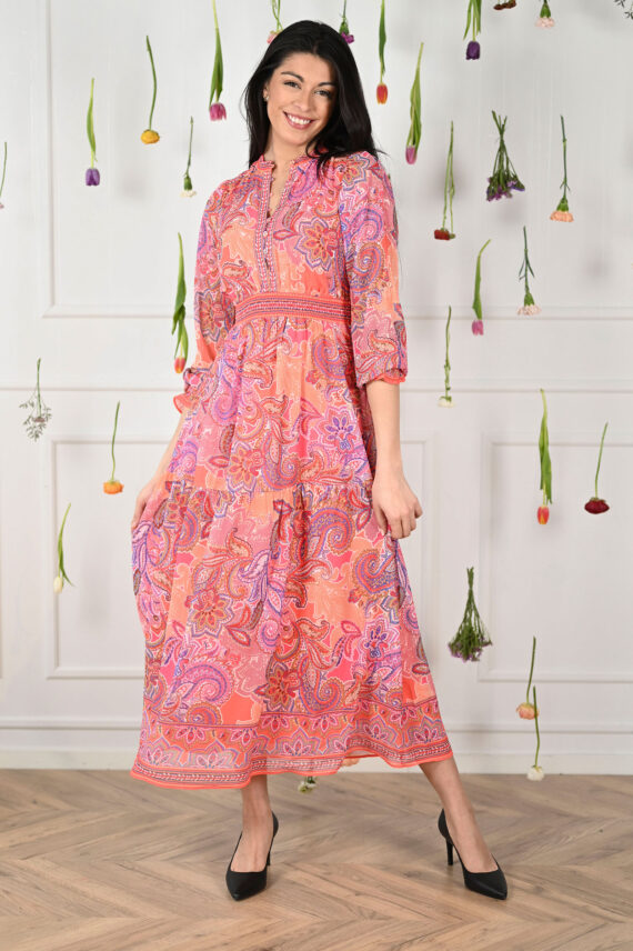 Shelby Chiffon Long Dress, Pink