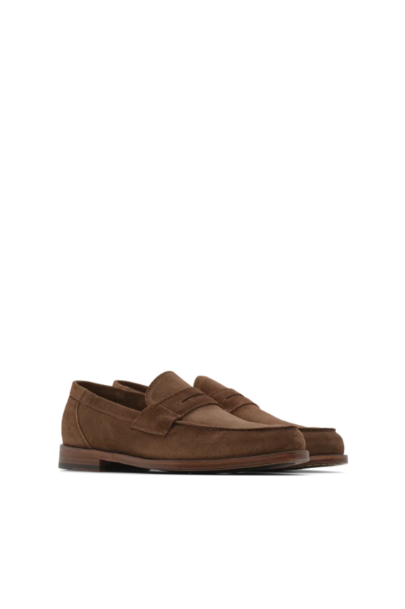 Yale Loafers Suede Calfskin, Lys Brun