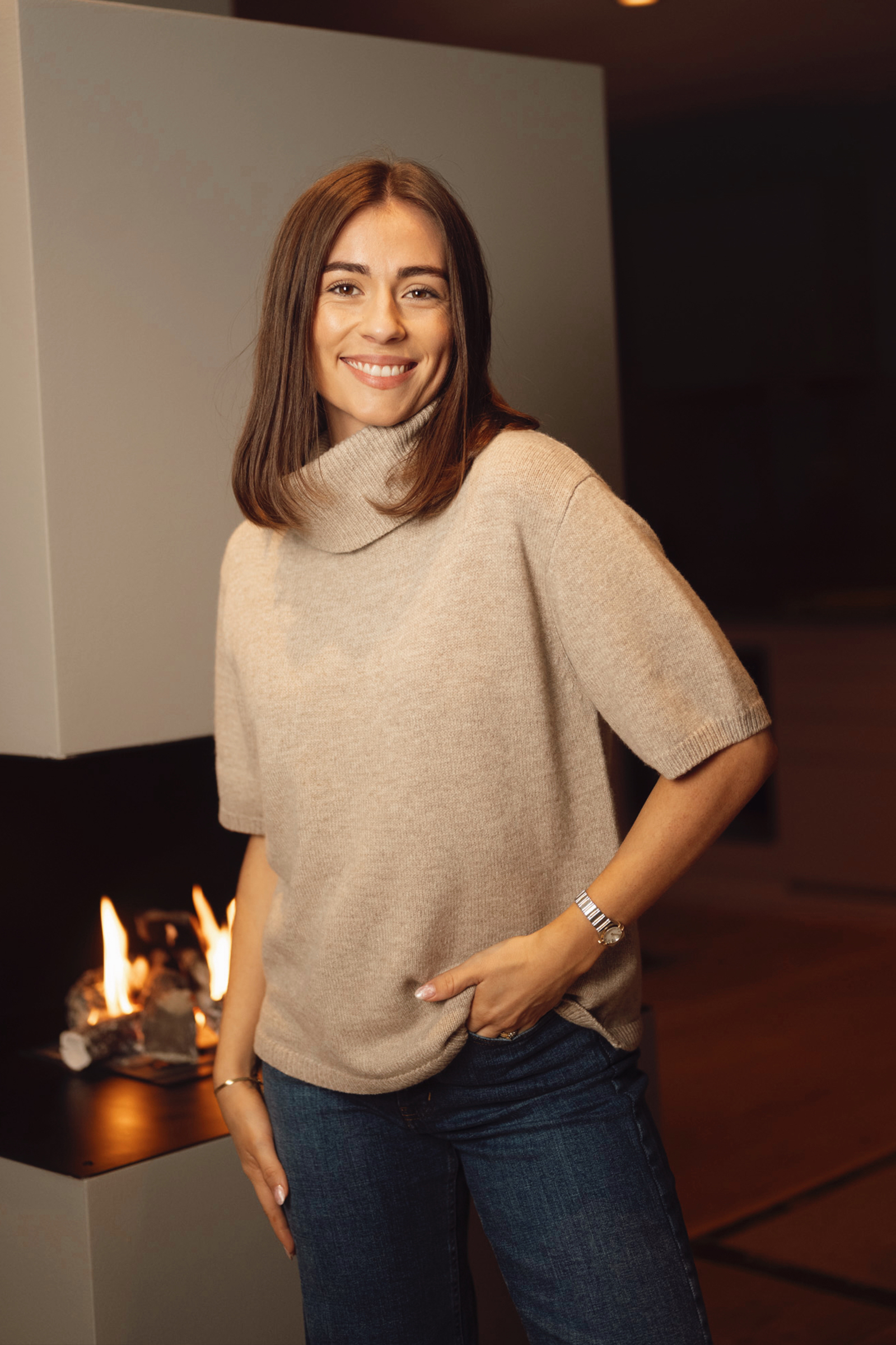 Mertina SS Turtleneck, Light Sand - Bilde 2