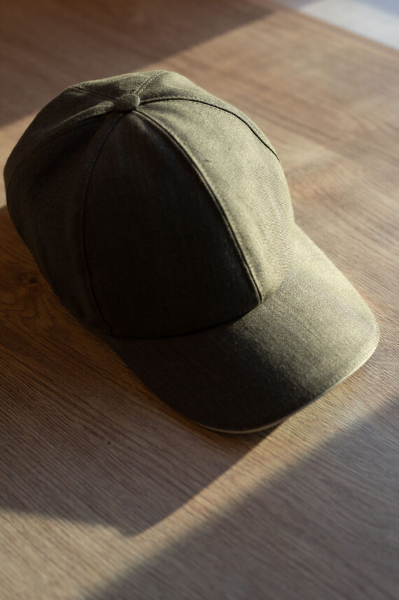 Linen Twill Baseball Cap, Dark Green