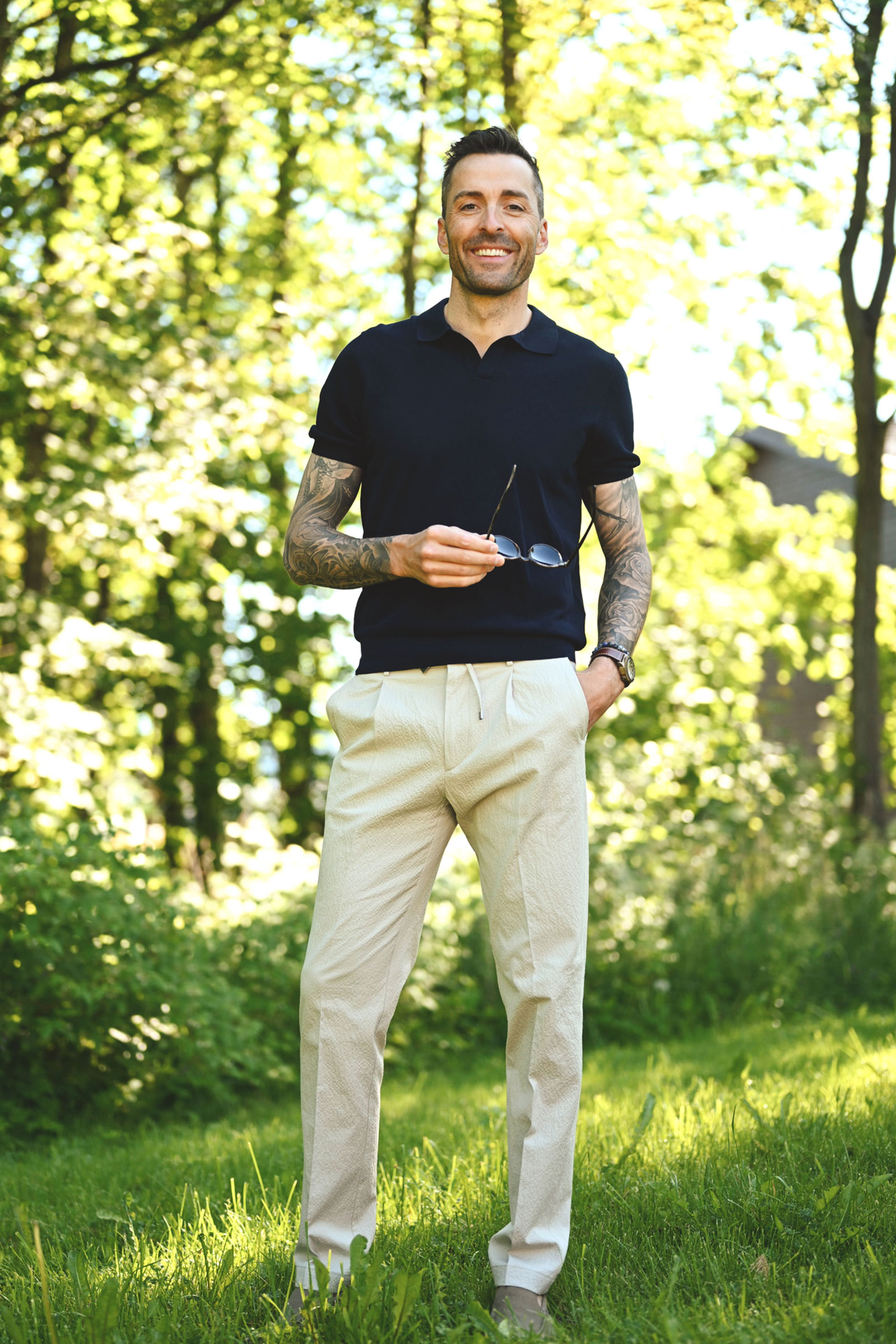 Cotton Knit Polo, Mørk Blå - Bilde 4
