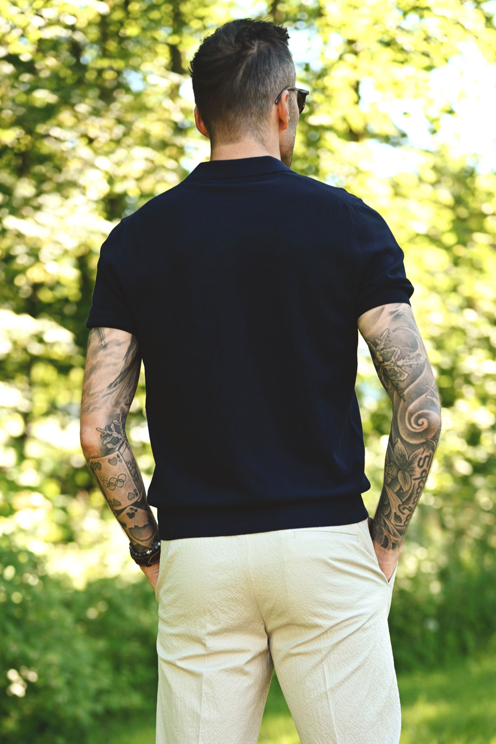 Cotton Knit Polo, Mørk Blå - Bilde 5