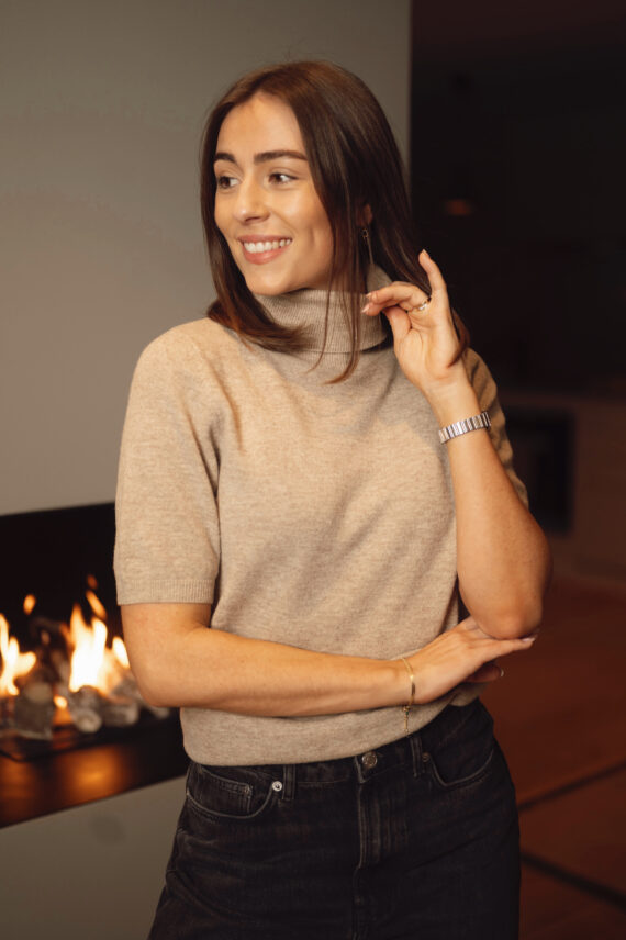 Mertina SS Turtleneck, Light Sand