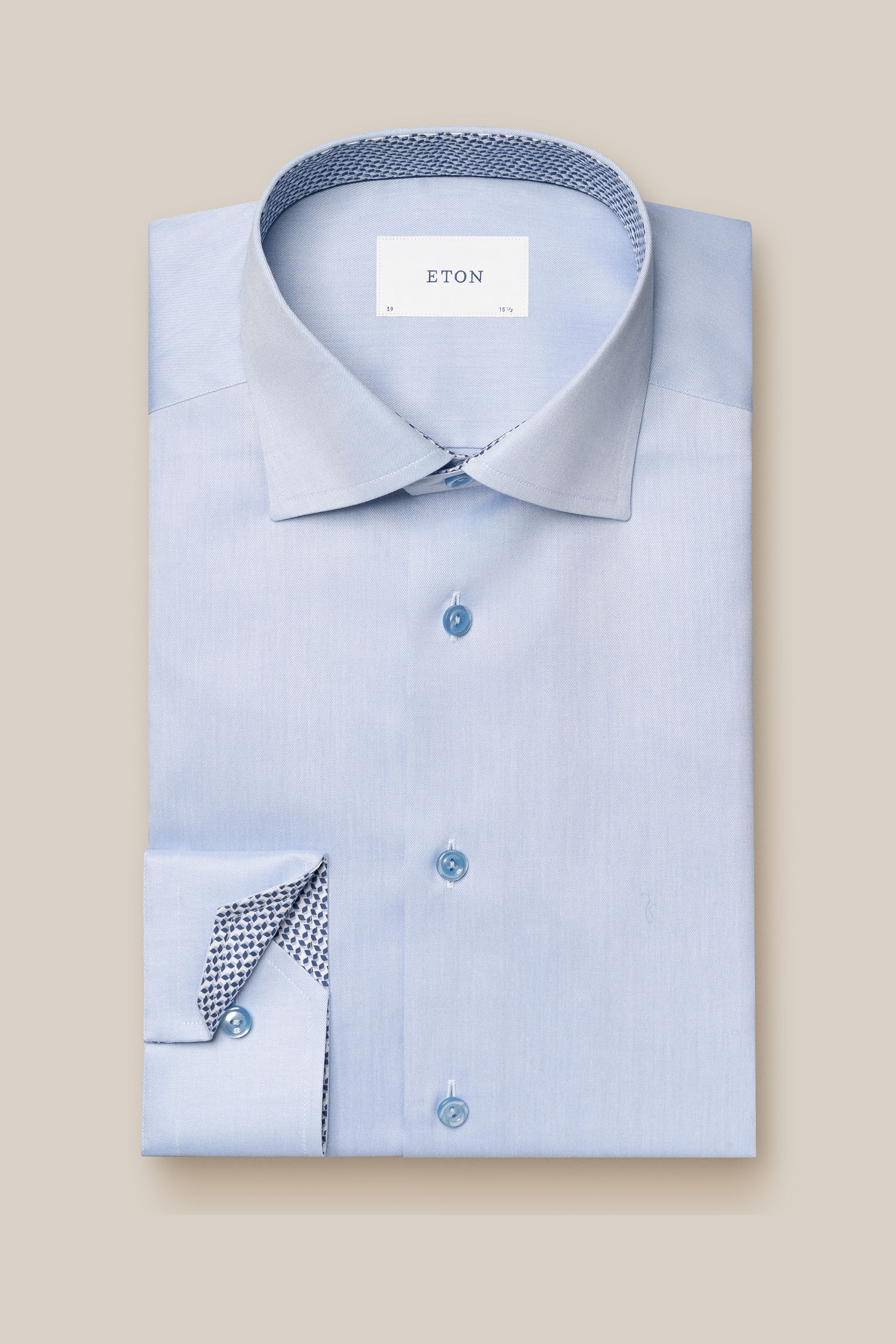 Slim Signature Twill Effect Shirt, Blue